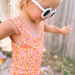 Baby Pink and Yellow Flower Power One Piece Swimsuit STRAWBERRY JAM