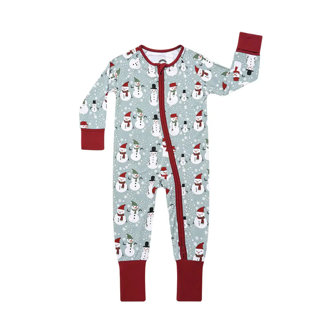 Baby Snow People Holiday Romper Good Luck Socks
