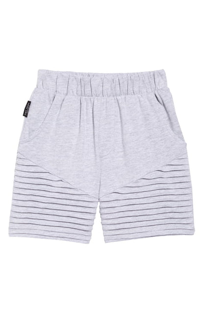 Grey Ribbed Shorts