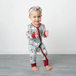 Baby Snow People Holiday Romper Good Luck Socks