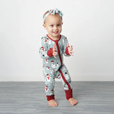Baby Snow People Holiday Romper Good Luck Socks