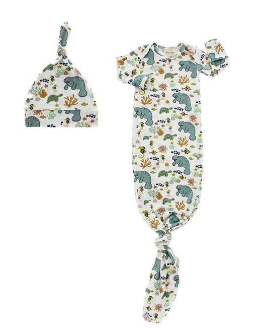 Manatee Sea Animals Knotted Sleeper Set