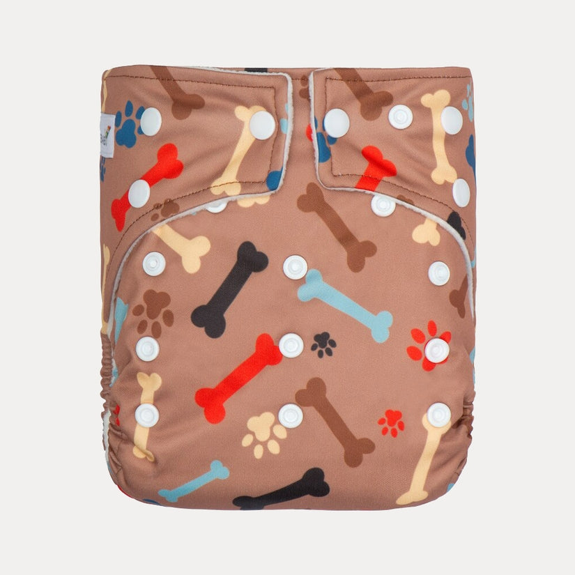 Heavy Wetter Cloth Diaper Shell - Dog Bone Kawaii