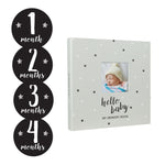 Baby's Memory Book & Sticker Set, Gray Stars Pearhead Inc