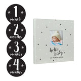 Baby's Memory Book & Sticker Set, Gray Stars Pearhead Inc