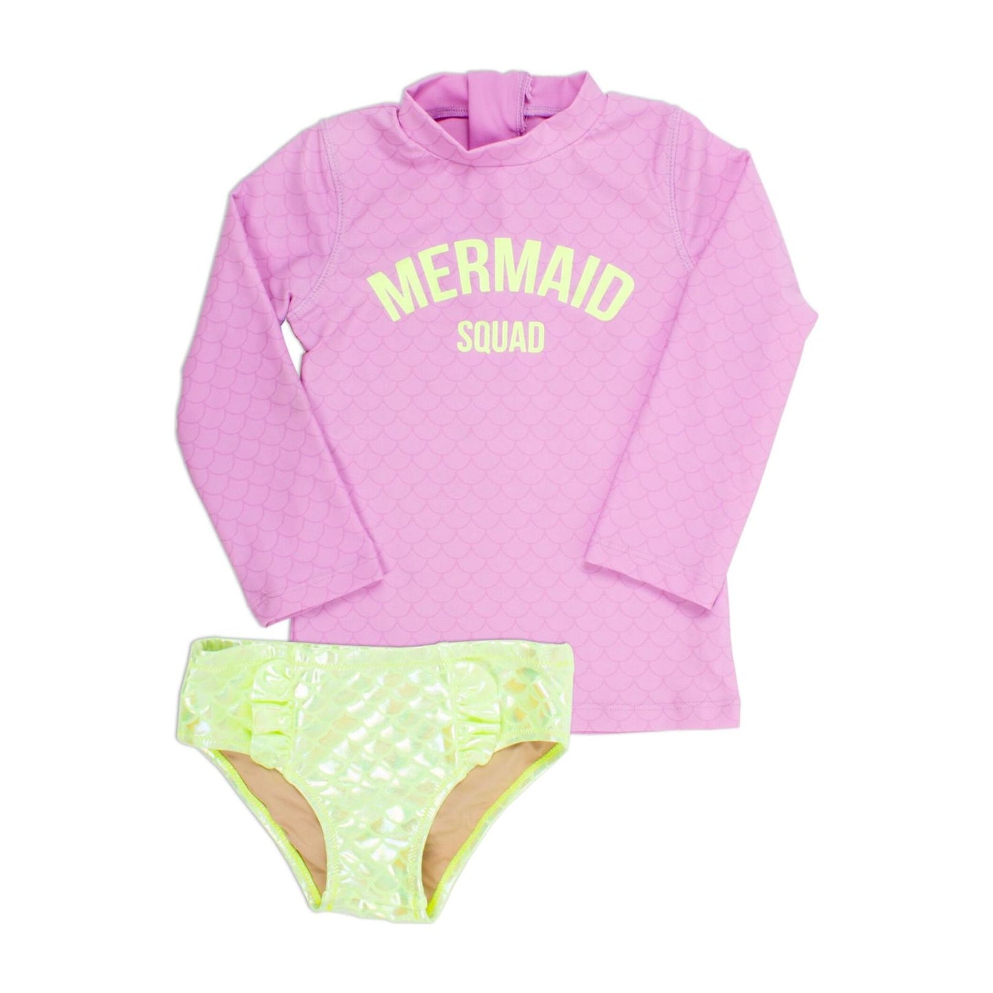 Mermaid Squad Rashguard Two Piece Swimsuit Set