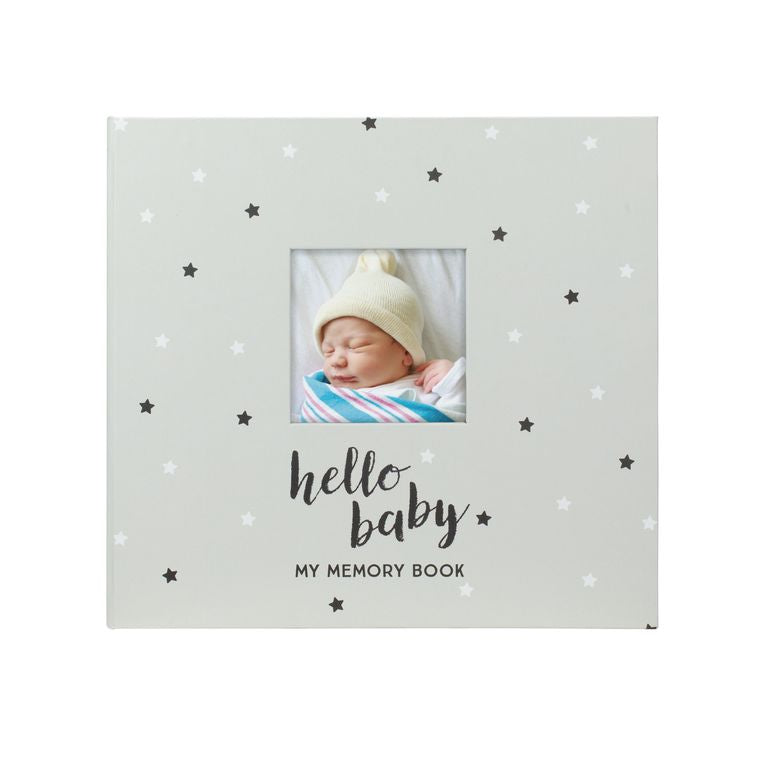 Baby's Memory Book & Sticker Set, Gray Stars Pearhead Inc