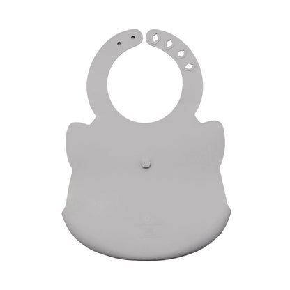 Silicone Roll-up Bib - Grey Fox