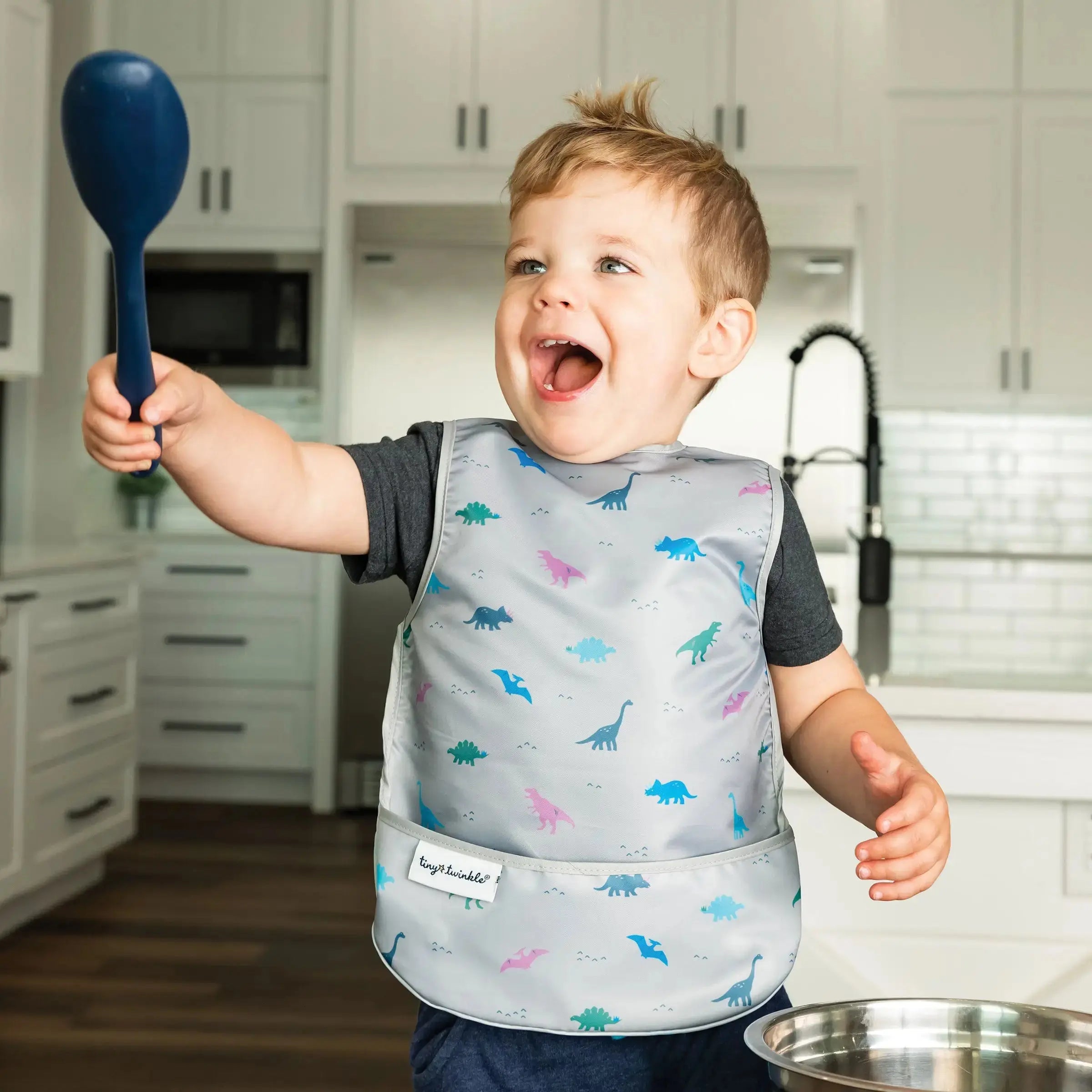 Mess-Proof Apron Bib - Dinosaur Tiny Twinkle