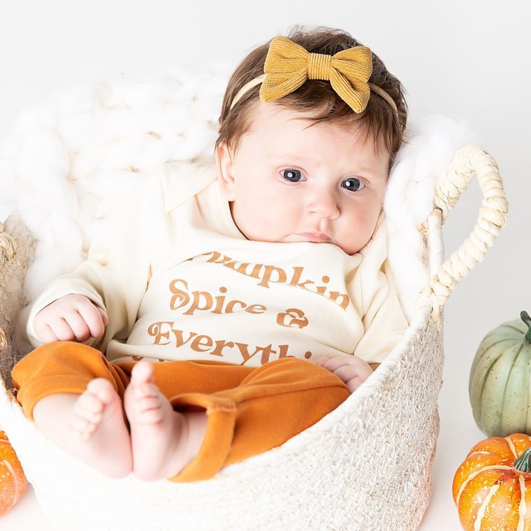 Baby Pumpkin Spice Cotton Baby Joggers Emerson and Friends