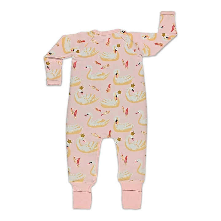 Swans, Pink Baby Pajamas