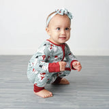 Baby Snow People Holiday Romper Good Luck Socks