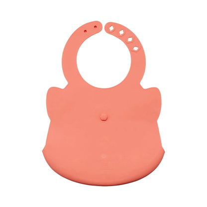 Silicone Roll-up Bib - Coral Fox