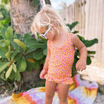 Baby Pink and Yellow Flower Power One Piece Swimsuit STRAWBERRY JAM