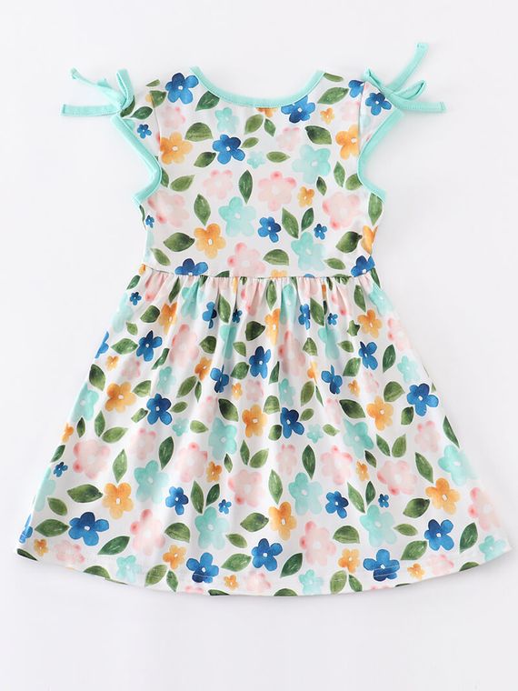 Mint Floral Twirl Dress