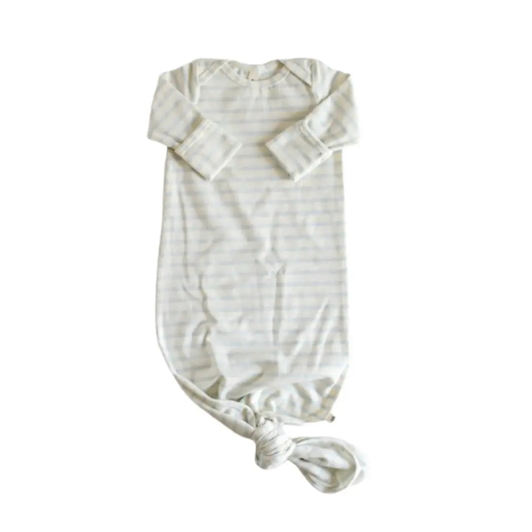 Baby Knotted Sleeper Gown - Blue Stripe Babysprouts