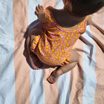 Baby Pink and Yellow Flower Power One Piece Swimsuit STRAWBERRY JAM