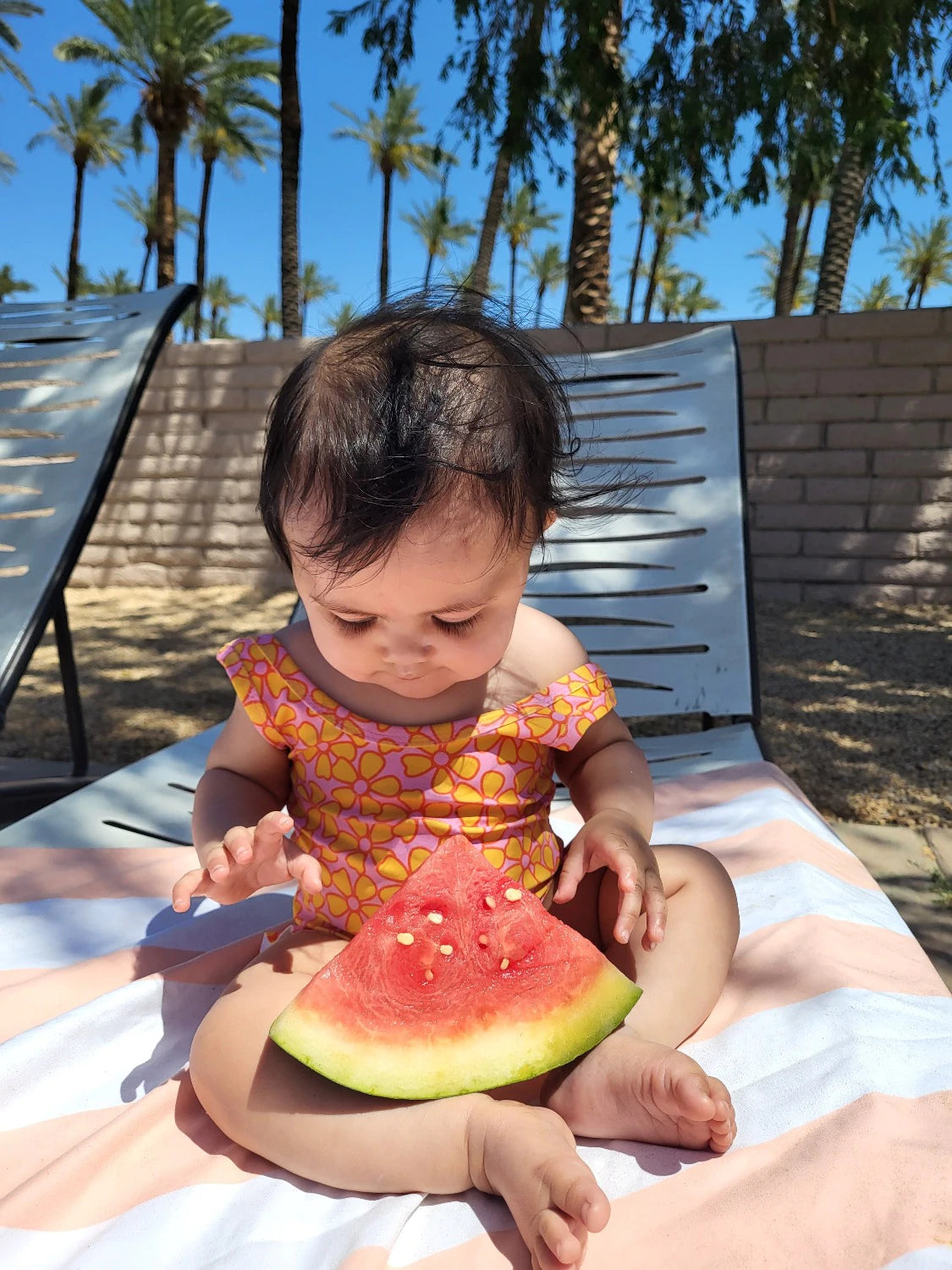 Baby Pink and Yellow Flower Power One Piece Swimsuit STRAWBERRY JAM