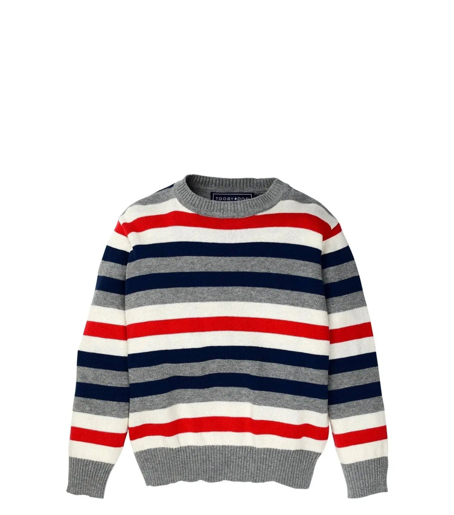 Toddler Zeke Crewneck Striped Sweater Toobydoo