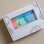Building Block Teether & Bath Toy three hearts modern