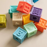 Building Block Teether & Bath Toy three hearts modern