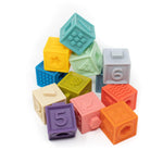 Building Block Teether & Bath Toy three hearts modern