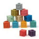 Building Block Teether & Bath Toy three hearts modern