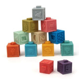 Building Block Teether & Bath Toy three hearts modern