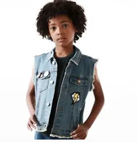 Toddler Music Vibes Denim Vest - Unisex Wee Monster