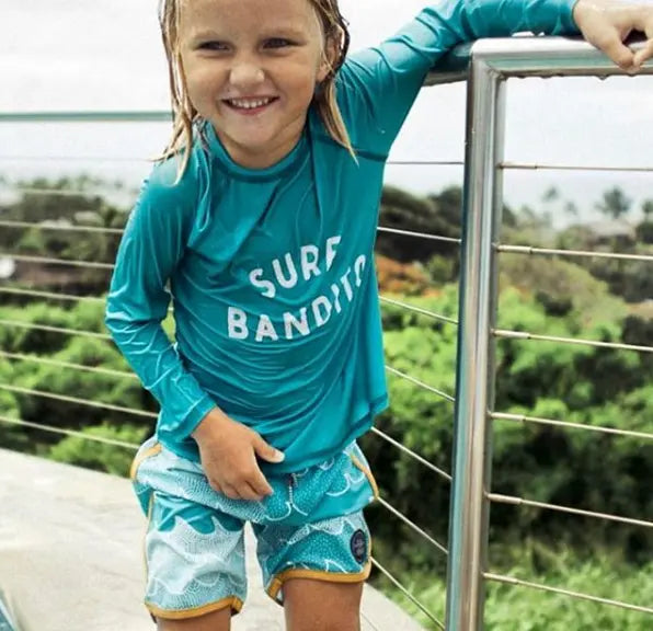 Toddler Surf Bandito Long Sleeve Swimsuit Rashguard Feather 4 Arrow