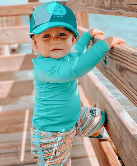 Toddler Surf Bandito Long Sleeve Swimsuit Rashguard Feather 4 Arrow