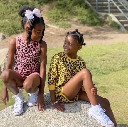 Kid Leopard Shorts - Yellow Petite Hailey