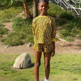 Kid Leopard Shorts - Yellow Petite Hailey