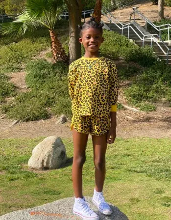 Kid Leopard Shorts - Yellow Petite Hailey