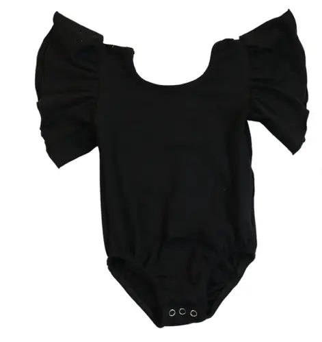 Baby Black Flutter Sleeve Leotard GIGGLES LA