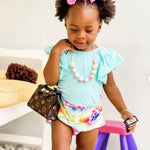 Baby Aqua Flutter Sleeve Leotard GIGGLES LA