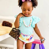 Baby Aqua Flutter Sleeve Leotard GIGGLES LA