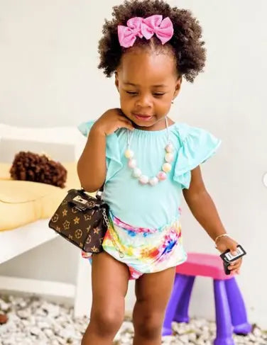 Baby Aqua Flutter Sleeve Leotard GIGGLES LA