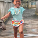 Baby Aqua Flutter Sleeve Leotard GIGGLES LA