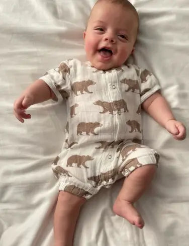 Baby Good Night Bear Bamboo Mini Romper New Castle