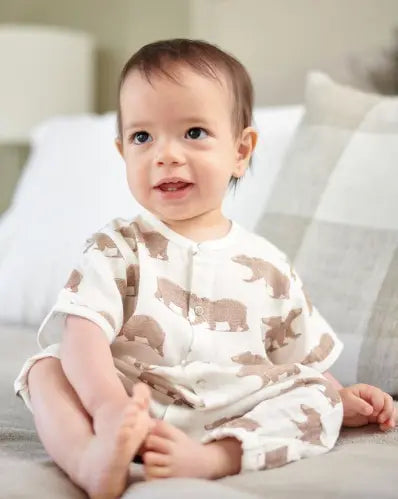 Baby Good Night Bear Bamboo Mini Romper New Castle