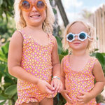 Baby Pink and Yellow Flower Power One Piece Swimsuit STRAWBERRY JAM