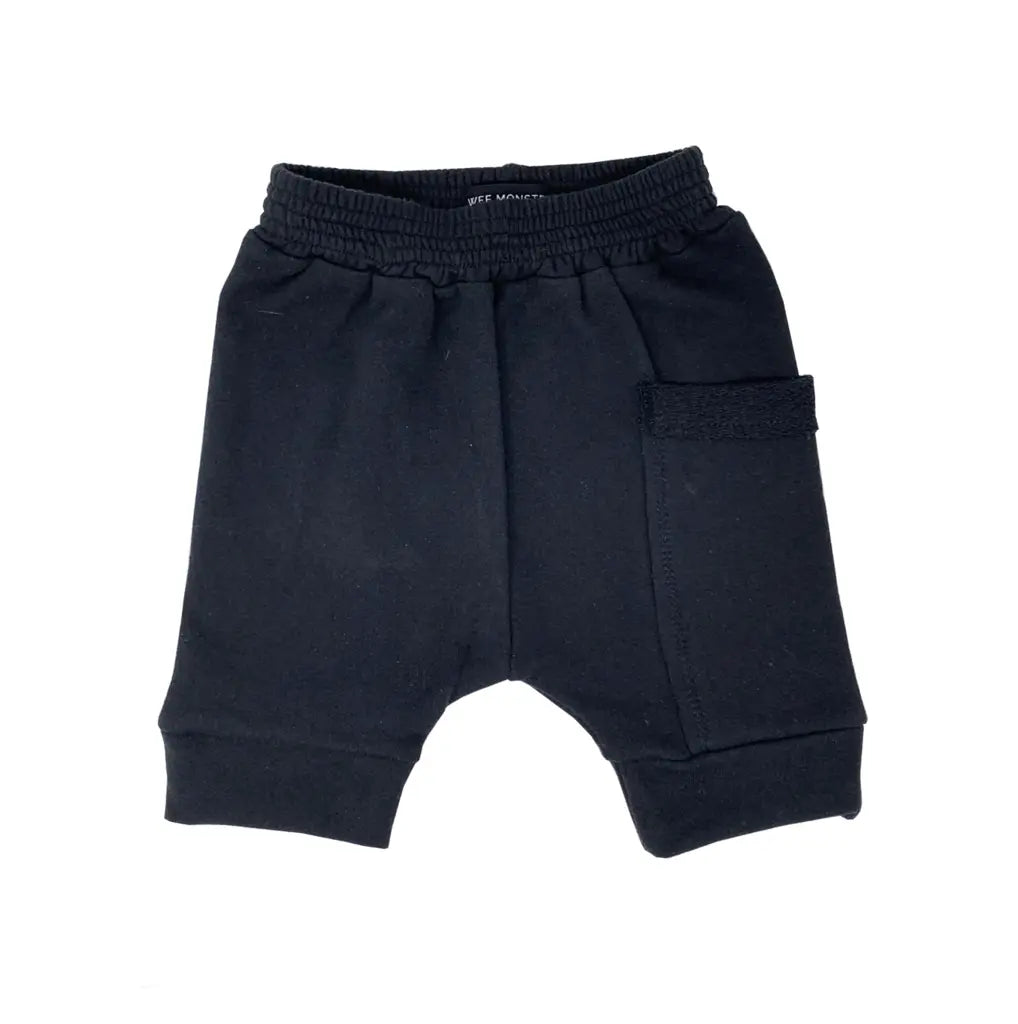 Toddler Black Harem Shorts - Unisex Wee Monster