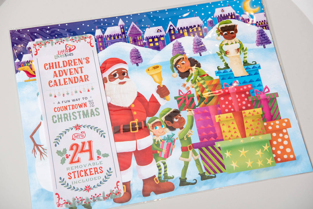 Children's Advent Sticker Calendar (African-American Santa)