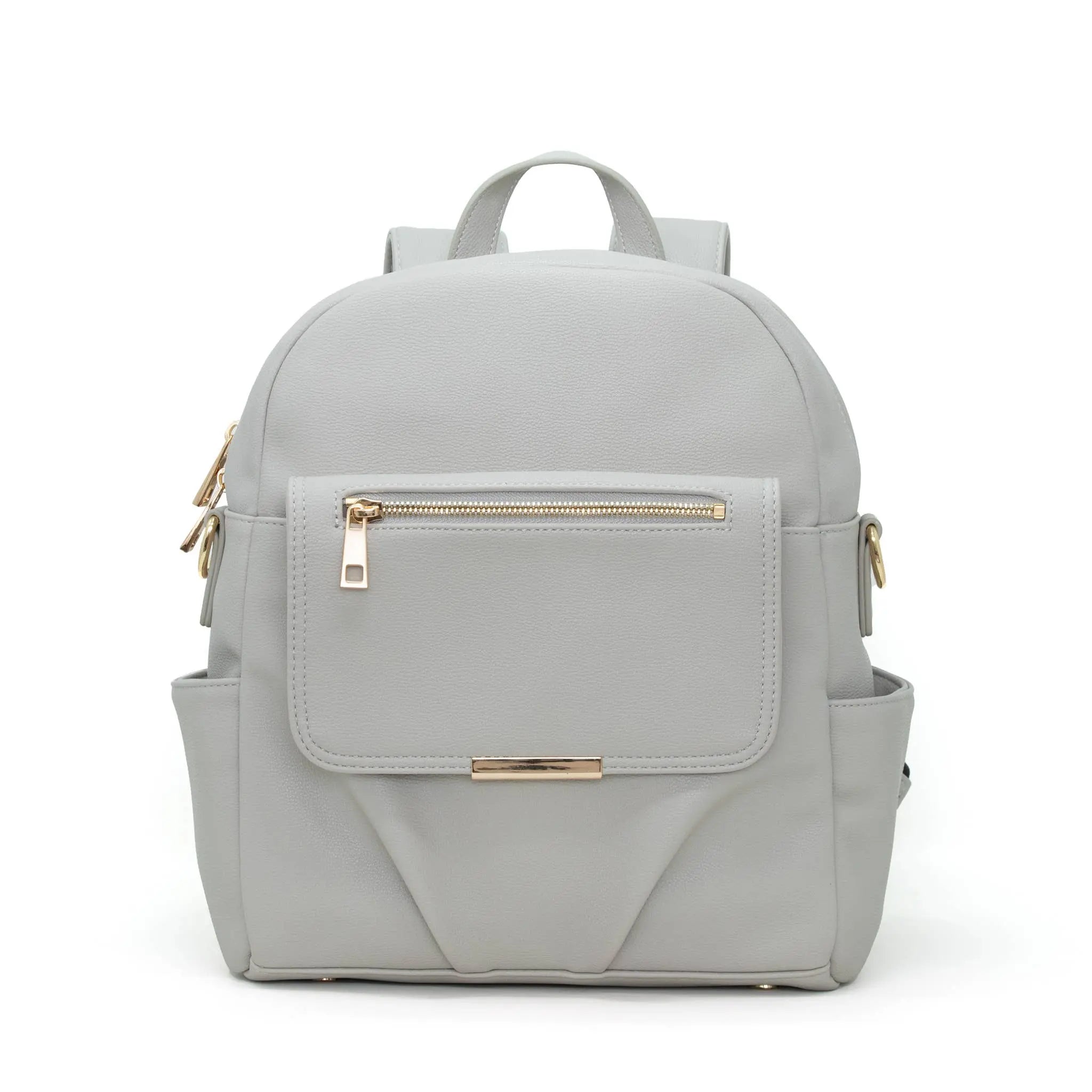 Small Backpack Diaper Bag - Gray Pretty Pokets