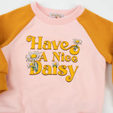 Kid Have a Nice Daisy Retro Raglan French Terry STRAWBERRY JAM
