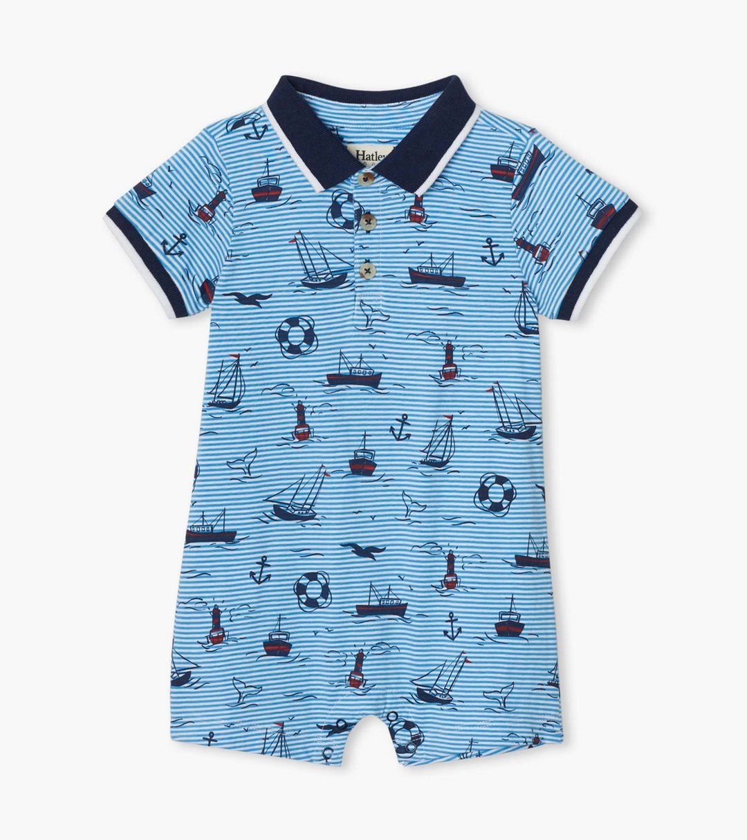 Out At Sea Baby Polo Romper