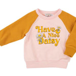 Kid Have a Nice Daisy Retro Raglan French Terry STRAWBERRY JAM