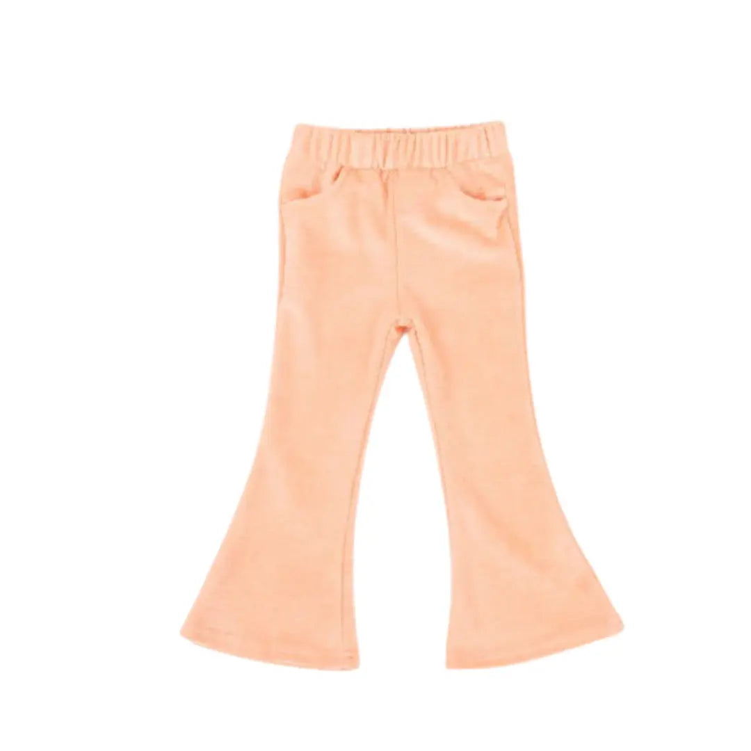 Kid Pink Velour Corduroy Bell Bottoms STRAWBERRY JAM
