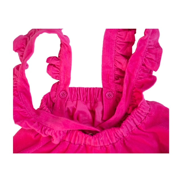 Hot Pink Corduroy Pinafore Skirt